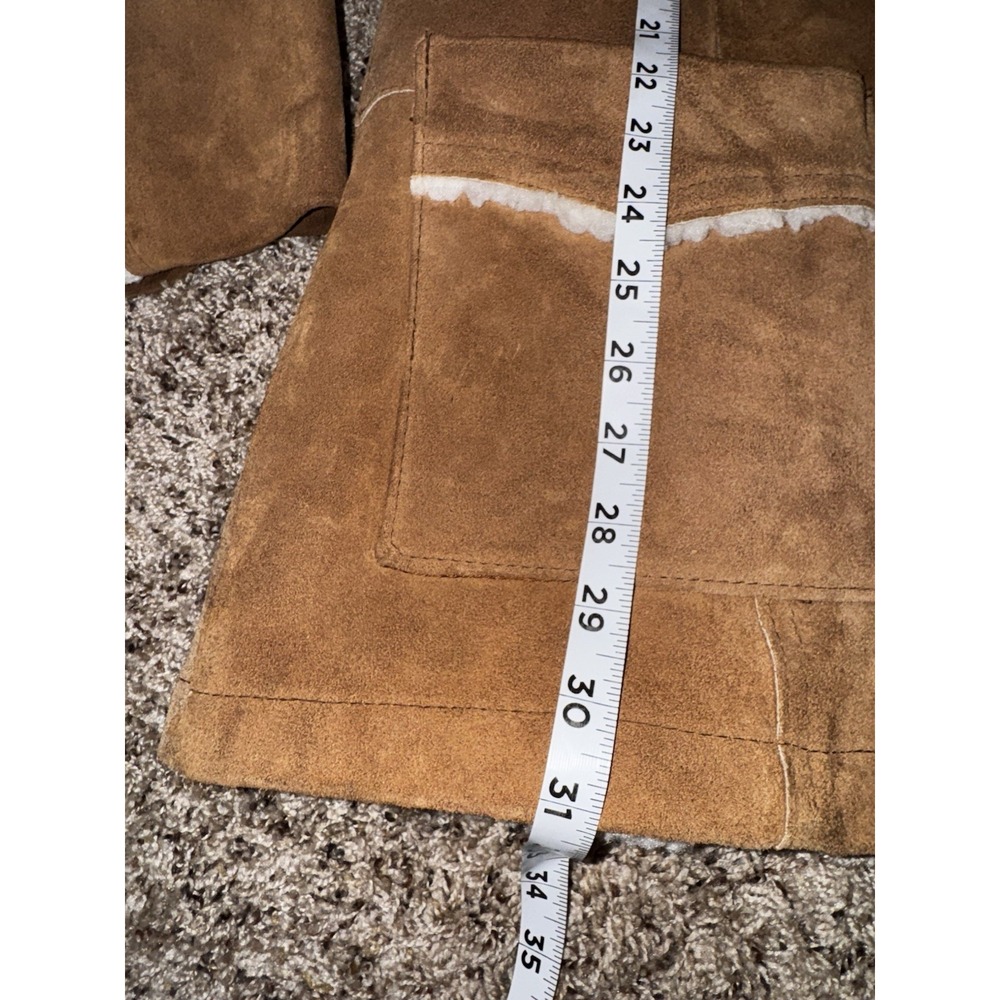 Vintage‎ Women's Pioneer Wear Leather & Sherpa Western Style Coat Size 14 - Picture 11 of 12